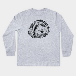 Labradoodle Sketch Kids Long Sleeve T-Shirt